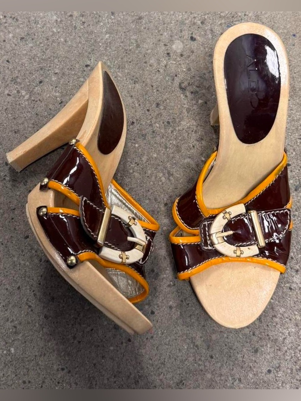 ALDO Vintage Y2K Made in Italy Wooden Heels